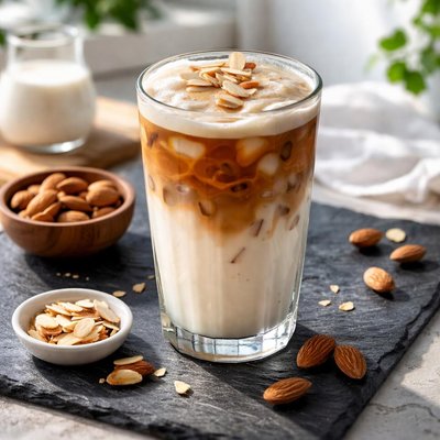 Almond iced latte