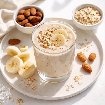Almond milk and banana smoothie