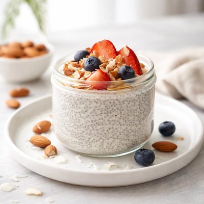 Almond milk chia seed pudding