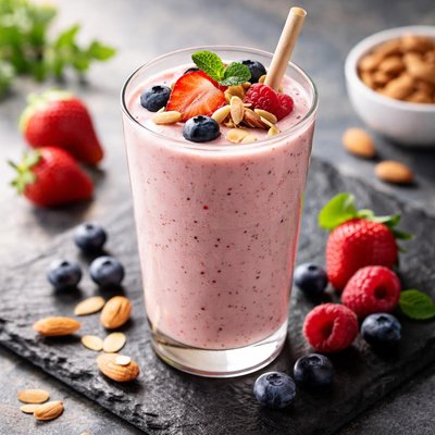 Almond milk fruit smoothie