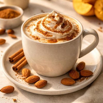 Almond milk pumpkin spice latte