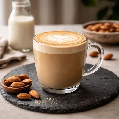 Almond milk unsweetened latte