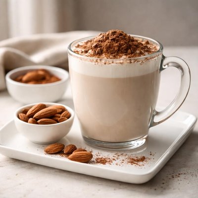 Almond milk with warm milo