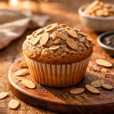 Almond poppyseed muffin