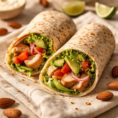Almond tortilla wrap