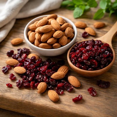 Almonds and dried cranberries