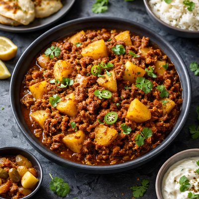 Aloo beef qeema curry