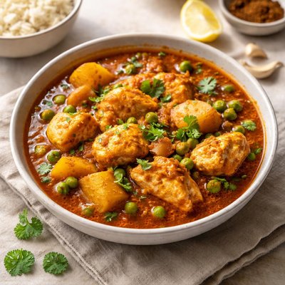 Aloo mattar chicken curry