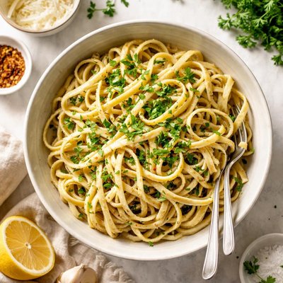 Amish garlic parsley pasta
