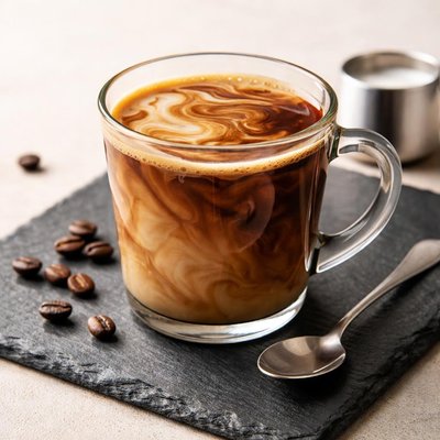 An americano with a dash of low-fat milk