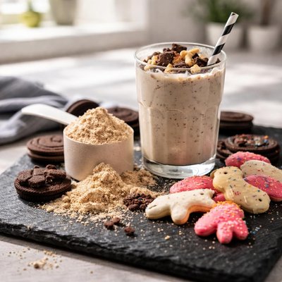 Animal cookies and cream protein powder