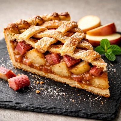 Apple and rhubarb pie