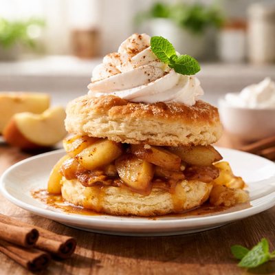 Apple biscuit and cream