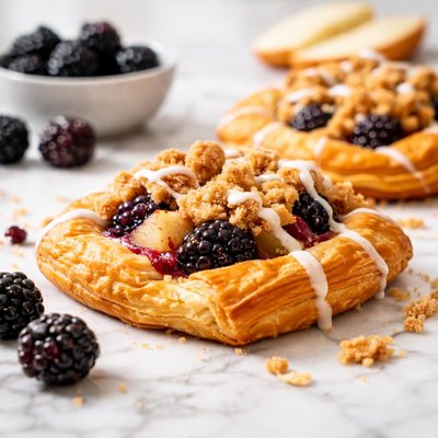 Apple blackberry crumble danish