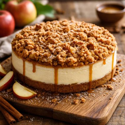 Apple crumble cheesecake