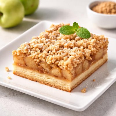 Apple crumble slice