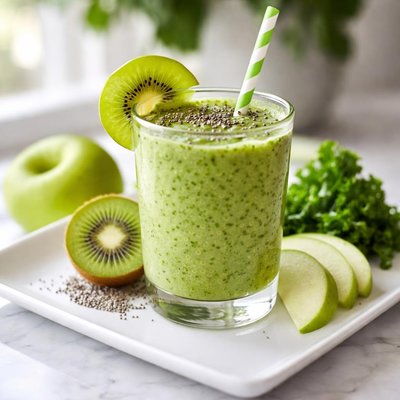 Apple kiwi kale smoothie