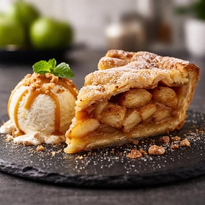 Apple pie and ice cream