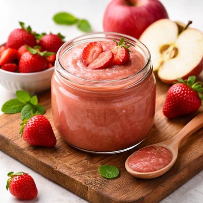 Apple sauce strawberry flavored
