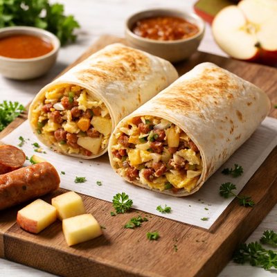 Apple sausage burrito