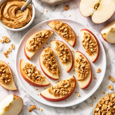 Apple slice with peanut butter