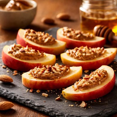 Apple slices with almond butter
