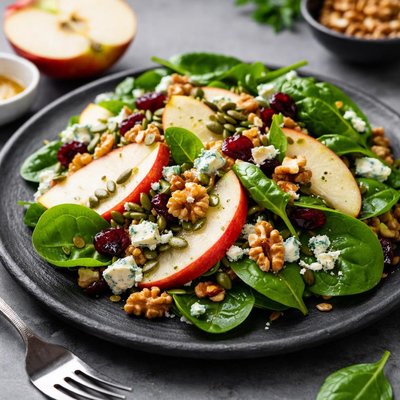 Apple spinach and blue cheese salad