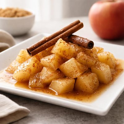 Apple stewed with cinnamon