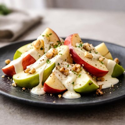 Apples with mayonnaise sauce