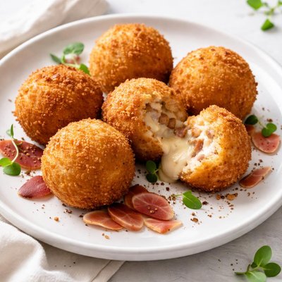 Arancini de gorgonzola and speck