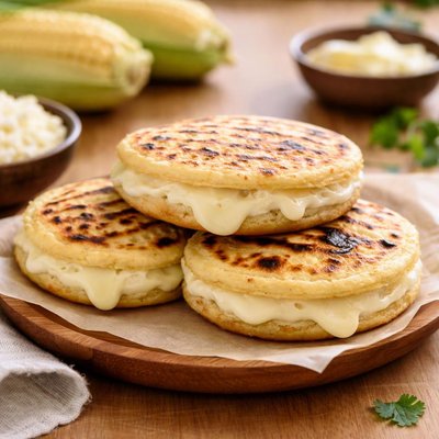 Arepa de maíz con queso