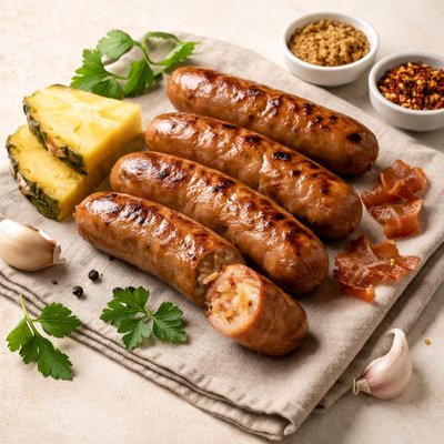 Arielle pineapple bacon sausage