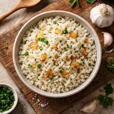 Arroz blanco con ajo