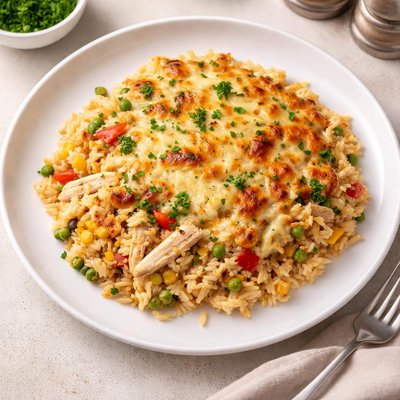 Arroz cremoso de forno