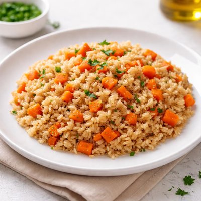 Arroz integral con zanahoria