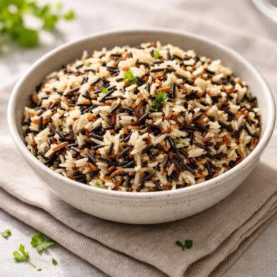 Arroz selvagem cozido