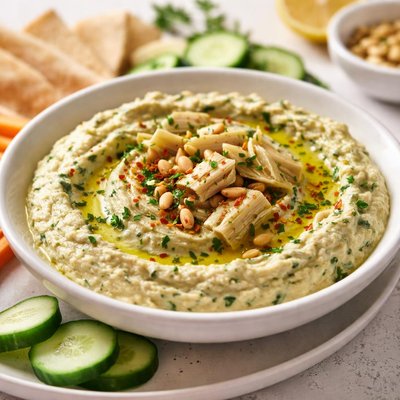 Artichoke spinach hummus