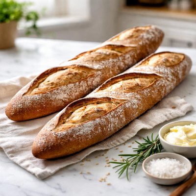 Artisan sourdough baguette