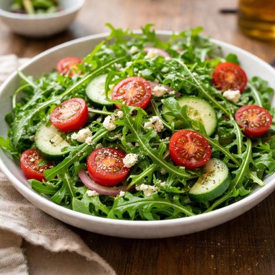 Arugula cucumber tomato salad