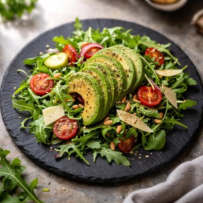 Arugula salad with avocado