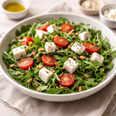 Arugula salad with feta cheese