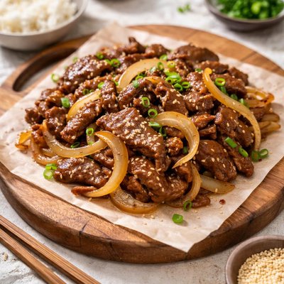 Asian beef and onion dish