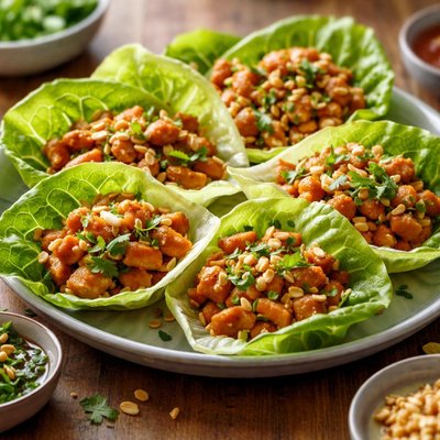Asian chicken lettuce cups