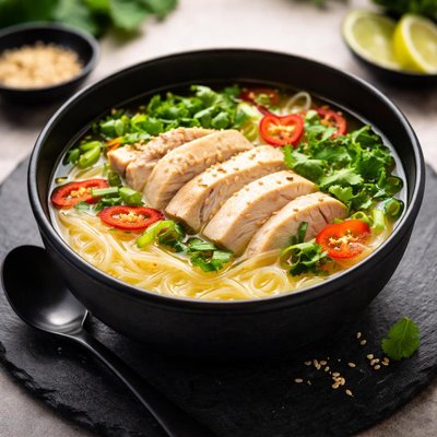 Asian chicken noodle soup