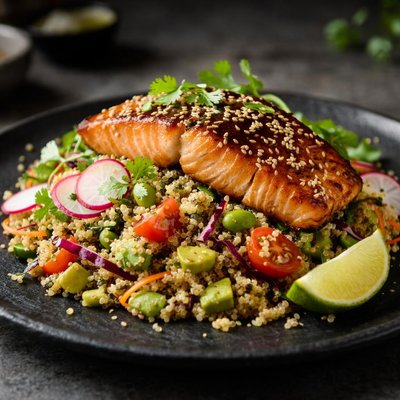 Asian salmon and quinoa salad