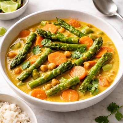 Asparagus and carrot curry