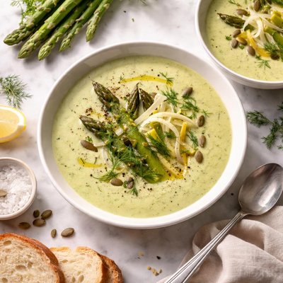 Asparagus and fennel soup