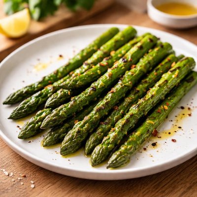 Asparagus grilled in olive oil