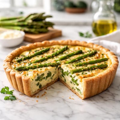 Asparagus quiche