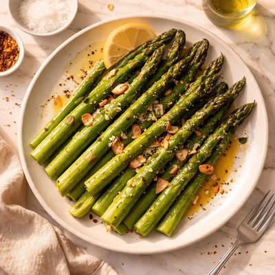 Asparagus sauteed